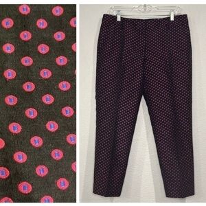 J. Crew sateen printed cropped flat front dress pants like new 8
